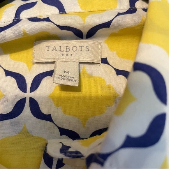 Talbots Yellow and Blue Buttondown Shirt Sz. M - Picture 8 of 10